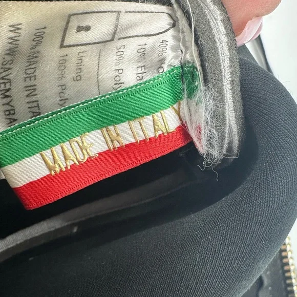 Save My Bag Neoprene Fringe Crossbody Bag Clutch Grey Made in Italy - Picture 7 of 11